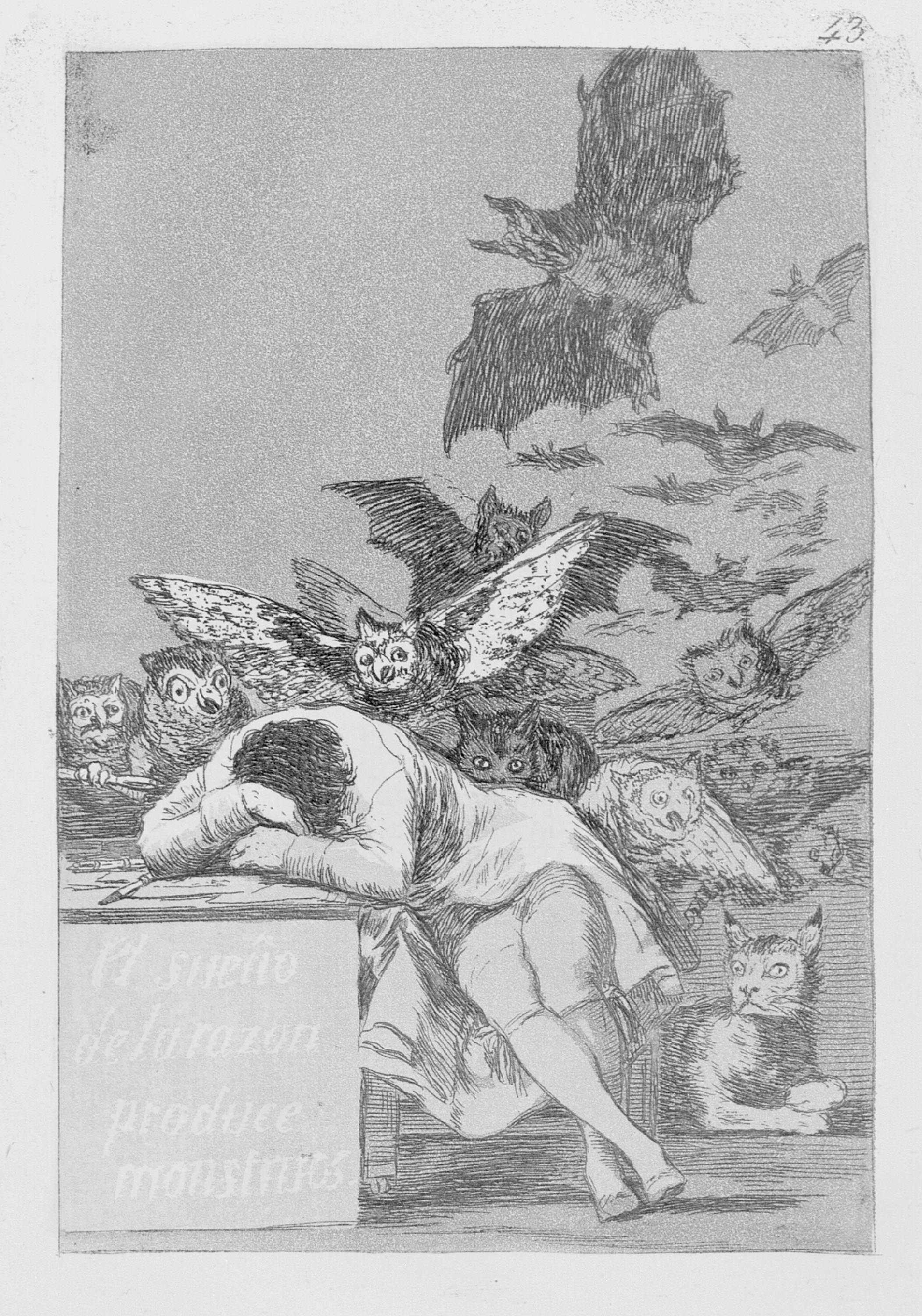 Francisco de Goya, El sueño de la razón produce monstruos, 1799